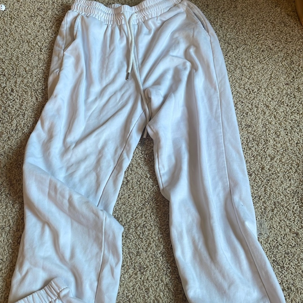 white sweatpants